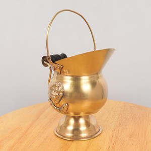 Cubo de carbón de metal pulido dorado Forma y tamaño personalizados de la más alta calidad Diseño simple para accesorios de hoguera - Product Image 4