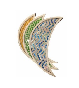 Bandeja de Madera de Acacia con Incrustaciones de Madreperla para Servir Postres, Regalo de Ramadán y Eid, Artesanía India, Color Blanco, Tamaño Personalizado, Certificado EPCH - Product Image 1