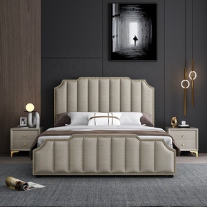 เตียงโรงแรมขนาดคิงไซส์ ราคาสุดคุ้ม รุ่นมาร์ตี้ ฟิกโก ดีไซน์หรูหราทันสมัย หุ้มหนัง ตกแต่งแบบ Tufted  พร้อมแผงตกแต่งพิเศษ  โครงเตียงนุ่มสบาย ทำจากไม้ปาร์ติเคิลบอร์ด - Product Image 3