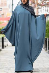 2026 Wsinternational สไตล์เจียมเนื้อเจียมตัวใหม่ flairy Soft มากวัสดุ Nida ผีเสื้อสีเทาสบาย burka สำหรับ jilbab - Product Image 5