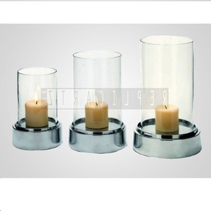 Support à bougie en métal et verre fait main de haute qualité et magnifique |   Porte-bougie chauffe-plat pour mariage, fête, événement, décoration intérieure, centre de table - Product Image 1