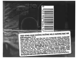 Wrigley No5 menta 32g x 10 Pcs x 12 bloque - Product Image 3