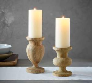 Bougeoir en bois Antique, 1 pièce, 8 pouces, décoration de maison, Look en bois blanc - Product Image 5