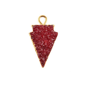 Delicada forma de punta de flecha natural azúcar rojo ágata druzy DIY conector de un solo bucle latón 18K chapado en oro encontrar conectores de joyería - Product Image 4