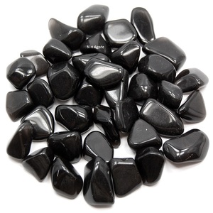 Piedra caída de cristal de obsidiana negra, artesanía de piedras preciosas semipreciosas a la venta - Product Image 1