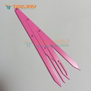 TEEJAY EBR-346 Stainless Steel Eyebrow Ruler with Golden Ratio Microblading Calipers Pink Powder Coated Customizable Logo Color - Product Image 2