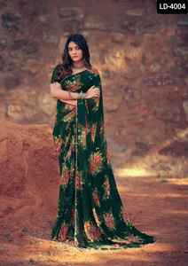 คอลเล็กชั่นส่าหรีดั้งเดิมของเฮฟวี่ Georgette Saree,คอลเล็กชั่นภาพดิจิตอลชุดแต่งงานผ้าส่าหรีตะวันตกสำหรับผู้หญิงและเด็กผู้หญิง - Product Image 2