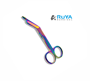 Ciseaux chirurgical à bandes tranchants, en couleur arc-en-ciel, en acier inoxydable, multicolore, boîte en Carton approuvée CE, 5.5 pouces, manuel PK - Product Image 6