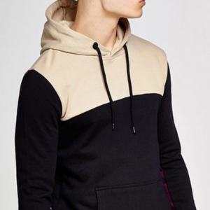 100% coton décontracté uni teint sweats à capuche pour hommes automne couleur bloc impression mode - Product Image 5