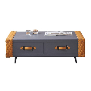 Fournisseur personnalisé de tables basses en cuir et fer au design moderne - Product Image 1