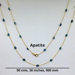 Costume quotidien en Apatite plaqué or, argent Sterling 925, 90 cpc, pour tous les jours Collier en titane, Long chaîne - Product Image 2