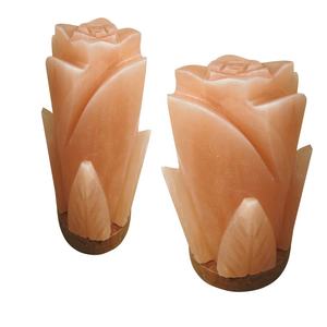 Lámpara de sal rosa del Himalaya con forma de Rosa geométrica ecológica hecha a mano Feng Shui decoración del hogar embalaje personalizado Impresión de logotipo - Product Image 6