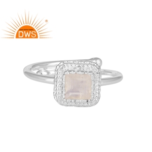 Bague de forme carrée en argent 925 pour femme, bijou fait à la main, pierre de lune naturelle, accessoire de créateur, offre spéciale - Product Image 1