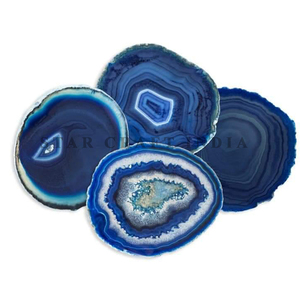 Posavasos de té y café de ágata Natural teñido, posavasos con lado de latón, lámina dorada y posavasos multicolor para decoración del hogar - Product Image 4