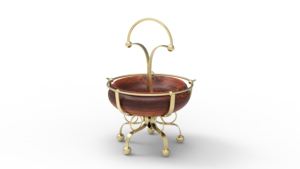 Bol décoratif en aluminium plaqué or, 10 pièces, Base éléphant plaqué Nickel pour les fournitures de mariage et de fête - Product Image 3