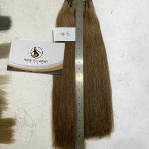 Competitive price #<b>6</b> <b>color</b> weft machine <b>hair</b> bone straight human <b>hair</b> 8-34 inches length cuticle aligned <b>hair</b> - Product Image 2