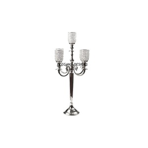 Gold Plated Metal <b>Candelabra</b> Classic Stylish Handmade Crystal Hanging Candle Holder High Quality Heavy Duty Fancy <b>Candelabra</b> - Product Image 5
