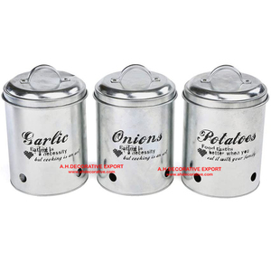 Ensembles de bidons en métal galvanisé de haute qualité, ensemble de 3 bidons en métal à vendre au prix de gros pour la décoration - Product Image 4
