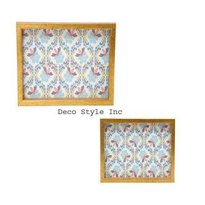 Bandeja de MDF impresa digital dorada y azul Juego de 2 - Product Image 2