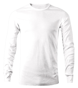 เสื้อยืดคอกลมแขนยาวผ้าฝ้ายแท้ 100% สีขาวสำหรับผู้ชาย ลายเรียบ ผ้าฝ้ายเนื้อหนา พิมพ์ลายจากบังกลาเทศ ราคาขายส่ง - Product Image 2