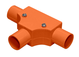 Conectores en T de Inspección de PVC Ignífugos con Cubierta, Certificación ISO9001, Color Naranja para Sistemas de Cableado Eléctrico - Product Image 2