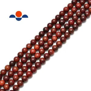 10mm Red Rosewood Smooth Round Gemstone Loose Beads For Jewelry Making
