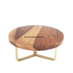 Support de gâteau d'anniversaire en bois Vaisselle Décoratif Noyer Finition Coupe Gâteau Serveur Stand Acacia Bois Top Gâteau Stand Anniversaire - Product Image 1