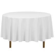 100% MJS Filé Polyester Jetable Blanc Nappe Ronde 132 ''Longueur Excellent pour La Maison ou Le Restaurant - Product Image 2