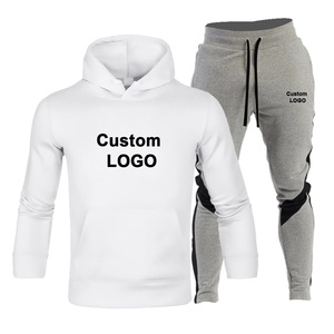 Jersey liso de Fitness para hombre, traje con capucha con bolsillo de canguro, chándal de Color sólido con capucha, novedad de 2021 - Product Image 2