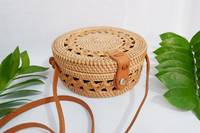 Tas Tangan Rotan Kecil Buatan Tangan Harga Murah Grosir dengan Warna Alami untuk Aktivitas Luar Ruangan, Tas Mini Wanita Desain Unik