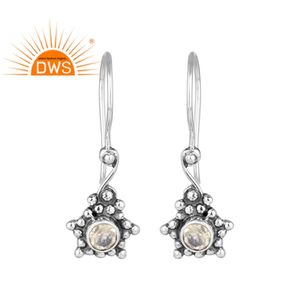 สวยธรรมชาติรุ้งมูนสโตนต่างหูเงิน925ออกแบบต่างหูสำหรับผู้หญิงผู้ผลิตเครื่องประดับเงินชนเผ่า - Product Image 1