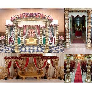 Mega Evento de Boda, Mandap del Sur de la India, Decoración Majestuosa de Manavarai, Mandap para Bodas Indias, Mandaps Exclusivos de Fibra para Bodas Marathi en el Reino Unido - Product Image 1