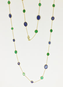 Custom-made 925 Sterling Silver Gold Plated Lightweight Wholesaler Everyday Wear Supplier Cabochon Tanzanite Gemstones <b>Necklaces</b> - Product Image 5