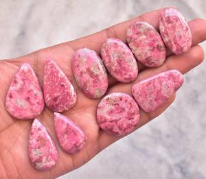 พลอยทรงหลวมธรรมชาติ Thulite Cabochons,พลอยทรงผสมนุ่มนิ่มสไตล์นอร์เวย์ - Product Image 5