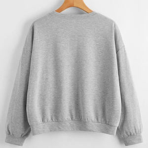 Sudaderas de Cuello Redondo 100% Algodón con Bordado de Logotipo Personalizado en la Parte Delantera para Mujer - Product Image 2