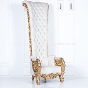 Baroque High Back King Throne Chair Unique Design Luxury Style <b>Wood</b> <b>Frame</b> <b>for</b> Wedding Events Parties in Hotel Living Room - Product Image 3
