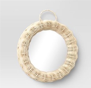 กระจกเงาหวายธรรมชาติแบบทำมือพร้อมกรอบตกแต่งแขวนผนังกระจกหวายสานติดผนังเหมาะสำหรับตกแต่งบ้าน - Product Image 3