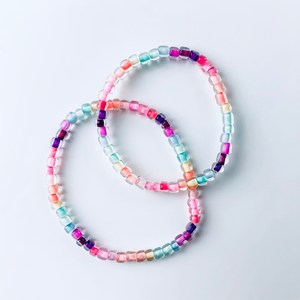 Mommy and Me Stretch Rainbow Seed Bead <b>Bracelet</b> <b>Set</b>, Friendship <b>Bracelets</b> - Gift for Mom or Best Friend - Product Image 1