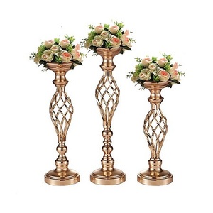 Iron <b>Gold</b> Polished Luxury Artificial Flower Stand Set of Two Different Sizes Centerpieces for Home and Wedding Decorations - Product Image 6
