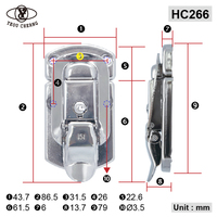 Qualité HC266 Zinc Plaqué Métal Hasp Serrure Haute Qualité Heavy Duty Vintage Professionnel Avion Food Truck Case Grand Matériel