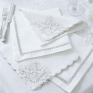 White Linen <b>Placemat</b> With Hemstitch by Hand - Product Image 1