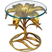Table d'appoint décorative, élégant porte-fleurs, plateau en verre, cadre en aluminium, design réglable pour la décoration de la maison, des meubles et des restaurants