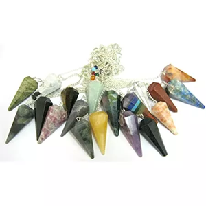 Péndulo de cristal Natural para Sanación Reiki, Péndulo de espiga con cono facetado de piedras preciosas múltiples, venta al por mayor - Product Image 2