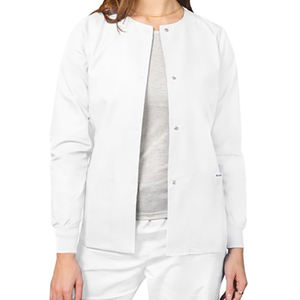 Conjunto de fregado de calentamiento clásico para mujer Diseño único Uniformes de hospital médico Pantalones y chaqueta de fregado elásticos - Product Image 1