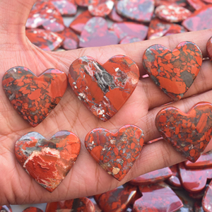 Corazón de jaspe Brecciated, Gema en forma de corazón de jaspe Brecciated, Gema de cabujón de corazón, venta al por mayor - Product Image 3