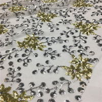 Tissu en dentelle élastique brodée bicolore R3572 UK, blanc et vert, pour confection de vêtements, 5 yards