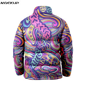 2025 nouveau Style hommes veste bouffante zippée de haute qualité personnalisé partout imprimé sublimé support enduit prix de gros - Product Image 2