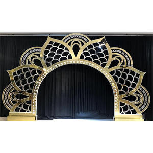 Wholesale Lotus Shaped Wedding Metal <b>Backdrop</b> Fantastic Gold Metal Wedding <b>Backdrop</b> Affordable Wedding Flower Shape Metal <b>Frame</b> - Product Image 1