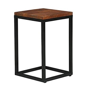 Tabouret haut en fer forgé et en bois avec tabouret latéral de qualité exclusive pour l'utilisation de café et de restaurant de cuisine - Product Image 3