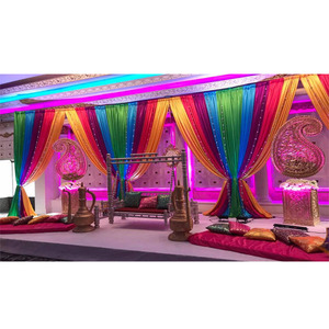 Décoration de scène au henné pour mariage musulman Grand mariage Punjabi Mehndi/Sangeet Stage Indian Wedding Mehndi Ceremony Stage Decor USA - Product Image 1